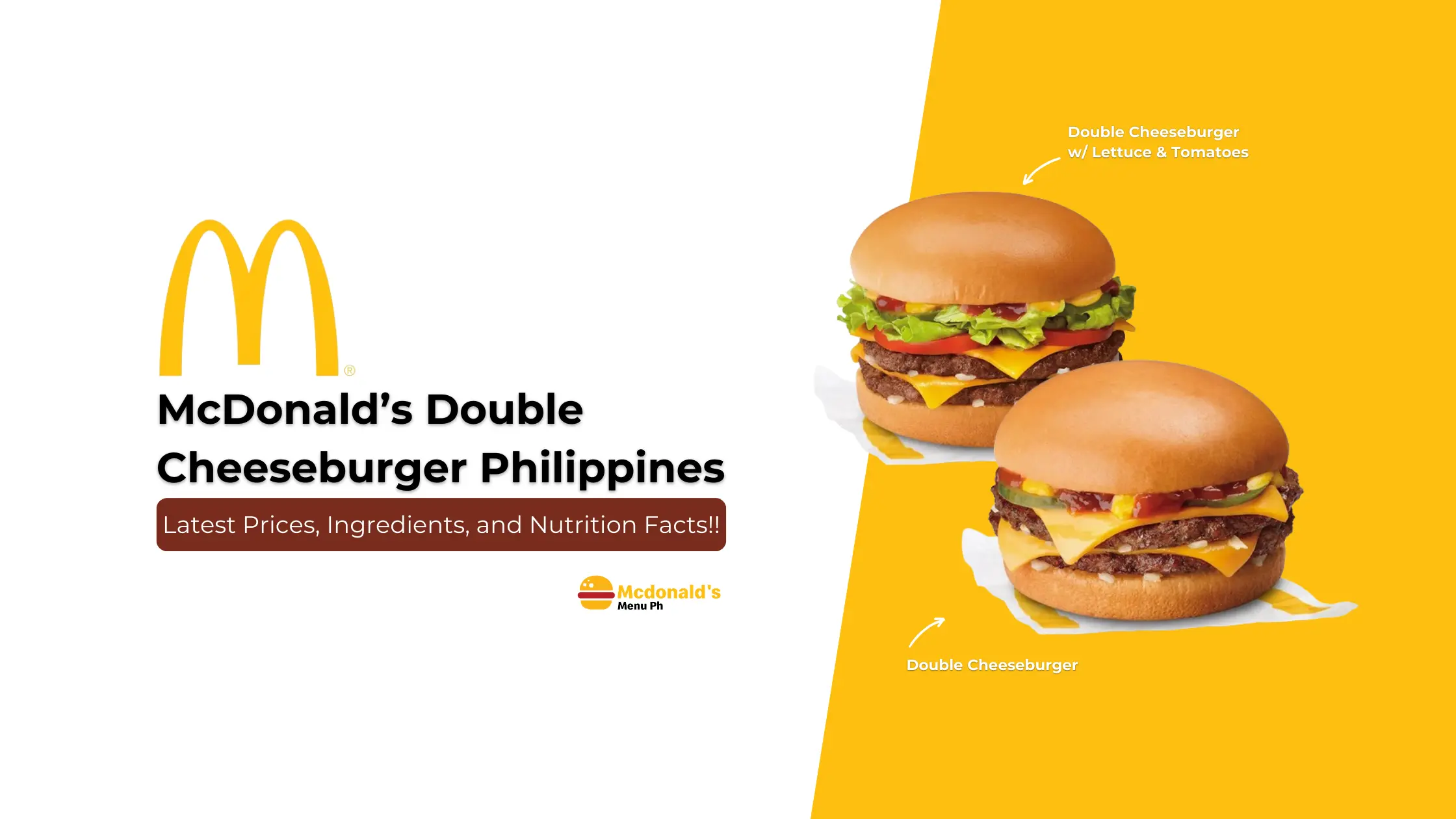 McDonald's Double Cheeseburger Meal Philippines - 2024 Prices, Ingredients, Nutritions & Allergens